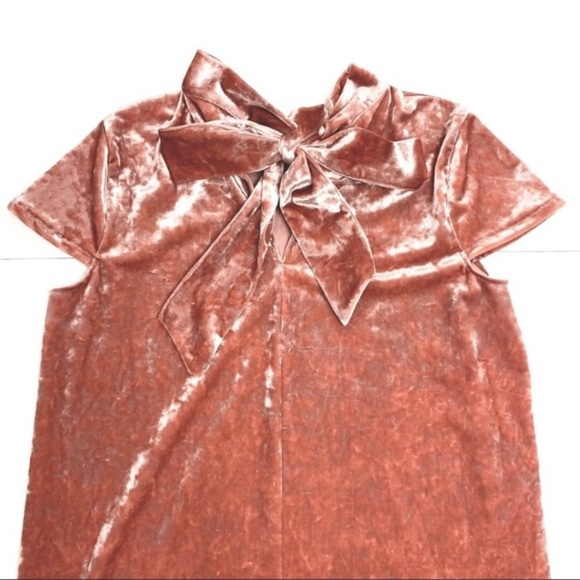 MADEWELL Crushed Velvet Mockneck Mini Dress Style Soft Orange Size XS # K1070 - Picture 5 of 7